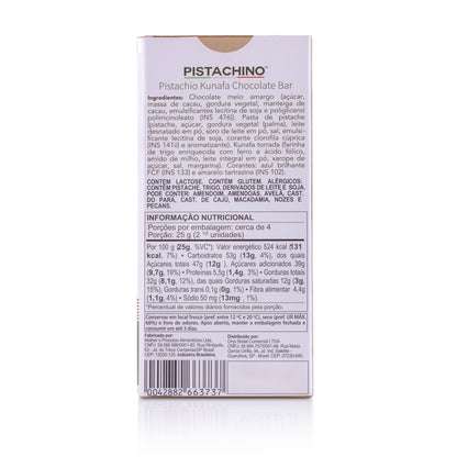 CHOCOLATE DUBAI MEIO AMARGO COM PISTACHE E KUNAFA 80G