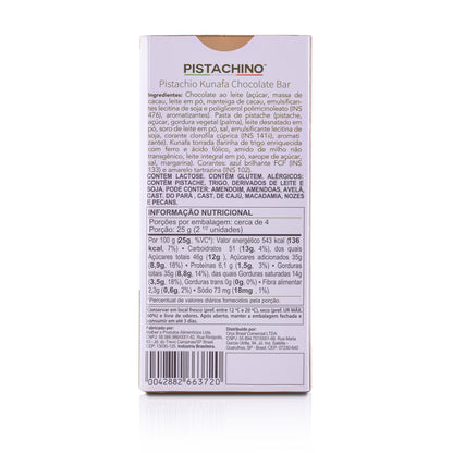 CHOCOLATE DUBAI AO LEITE COM PISTACHE E KUNAFA 80G