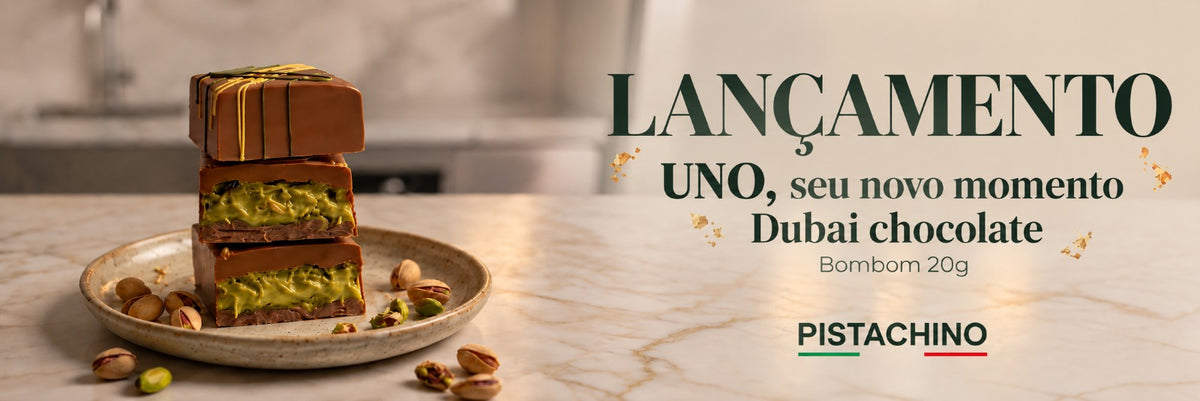 Lançamento UNO Dubai Chocolate Bombom Pistachino 20g