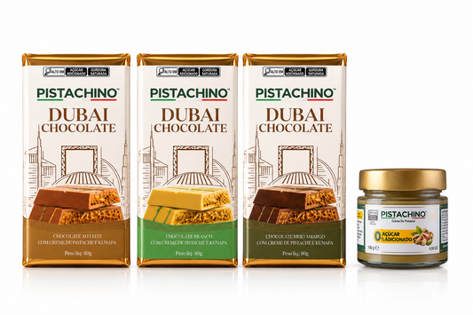 KIT DUBAI CHOCOLATE + CREME DE PISTACHE ZERO AÇÚCAR 140g