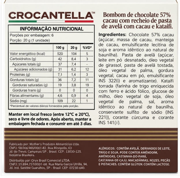 UNO DUBAI CHOCOLATE 57% CROCANTELLA — Pack 120g