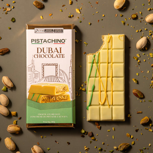 CHOCOLATE DUBAI BRANCO COM PISTACHE E KUNAFA 80G