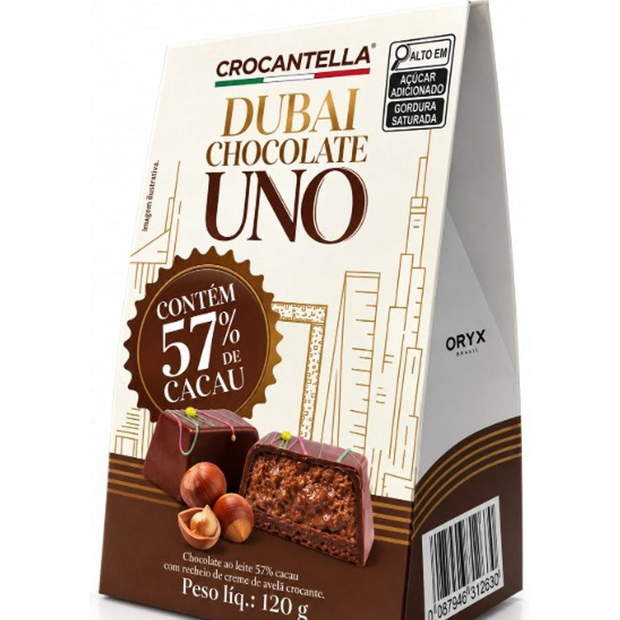 UNO DUBAI CHOCOLATE 57% CROCANTELLA — Pack 120g