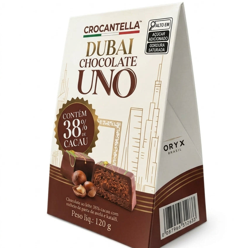 UNO DUBAI CHOCOLATE 38% CROCANTELLA — PACK 120g